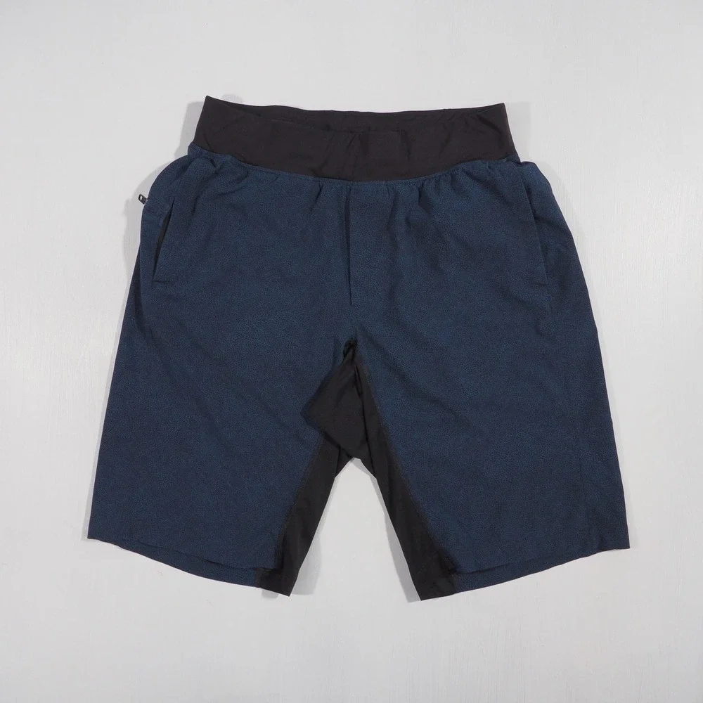 Lululemon Athletic Shorts Mens Small Blue Print Stretch Elastic Waist Linerless